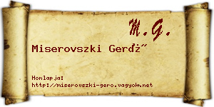 Miserovszki Gerő névjegykártya